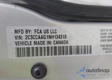 2022 Chrysler 300 Touring z USA, uszkodzony, nr VIN 2C3CCAAG1NH134318